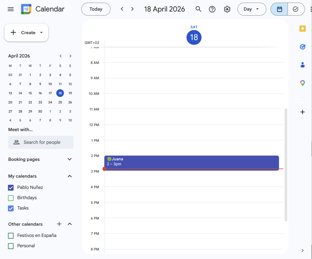Google Calendar — cita avanzada